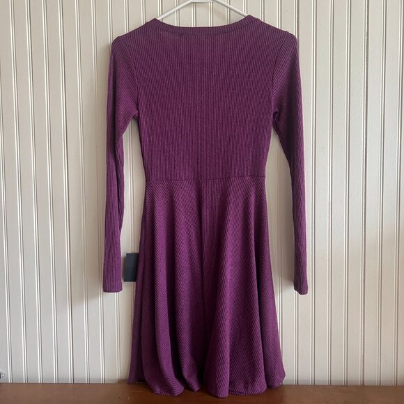 NWT Lulus Purple Ribbed Knit Long Sleeve Dress - Size S - Casual & Comfortable - Picture 2 of 15